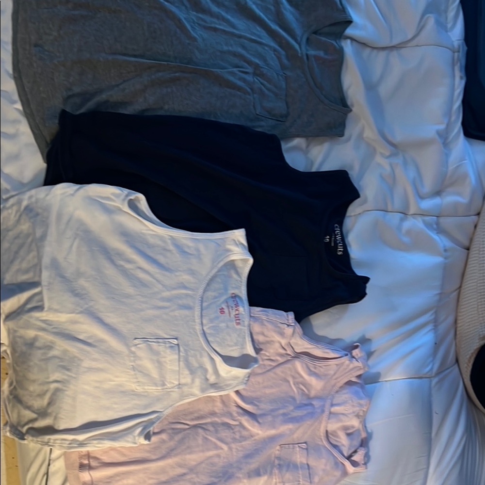 Crewcuts Bundle - pink, white , Blue and Gray Tank Tops Soft Everyday Essentials